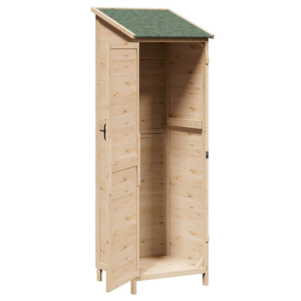 Produktbild för Trädgårdshus med tak Naturlig 59,5 x 56 x 176,5 cm Massivt Furu