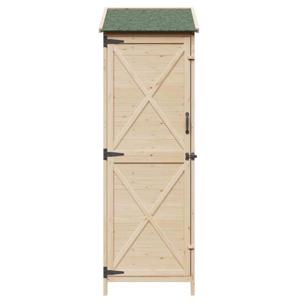 Produktbild för Trädgårdshus med tak Naturlig 59,5 x 56 x 176,5 cm Massivt Furu