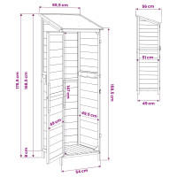 Produktbild för Trädgårdshus med tak Vit 59,5 x 56 x 176,5 cm Massivt Furu