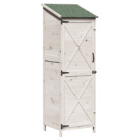 Produktbild för Trädgårdshus med tak Vit 59,5 x 56 x 176,5 cm Massivt Furu