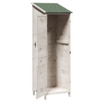 Produktbild för Trädgårdshus med tak Vit 59,5 x 56 x 176,5 cm Massivt Furu