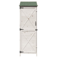 Produktbild för Trädgårdshus med tak Vit 59,5 x 56 x 176,5 cm Massivt Furu