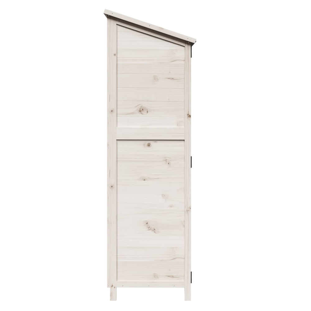 Produktbild för Trädgårdshus med tak Vit 59,5 x 56 x 176,5 cm Massivt Furu