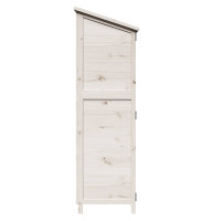Produktbild för Trädgårdshus med tak Vit 59,5 x 56 x 176,5 cm Massivt Furu
