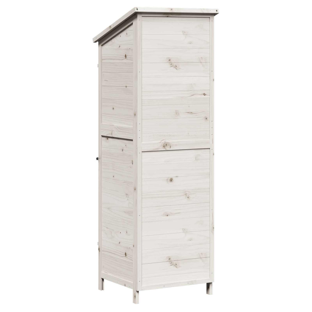 Produktbild för Trädgårdshus med tak Vit 59,5 x 56 x 176,5 cm Massivt Furu