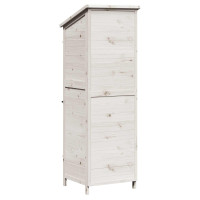 Produktbild för Trädgårdshus med tak Vit 59,5 x 56 x 176,5 cm Massivt Furu