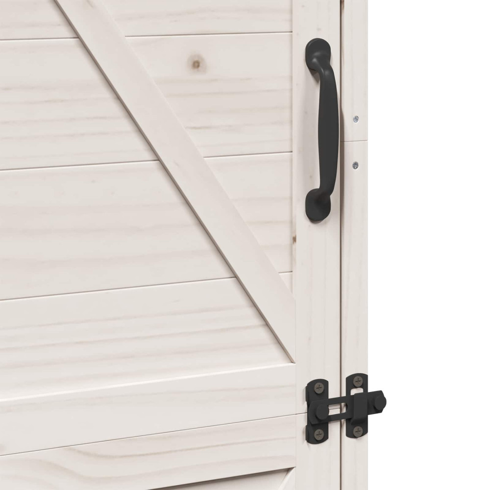 Produktbild för Trädgårdshus med tak Vit 59,5 x 56 x 176,5 cm Massivt Furu
