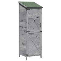 Produktbild för Trädgårdshus Grå 59,5 x 56 x 176,5 cm Konstruerat trä