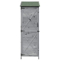 Produktbild för Trädgårdshus Grå 59,5 x 56 x 176,5 cm Konstruerat trä