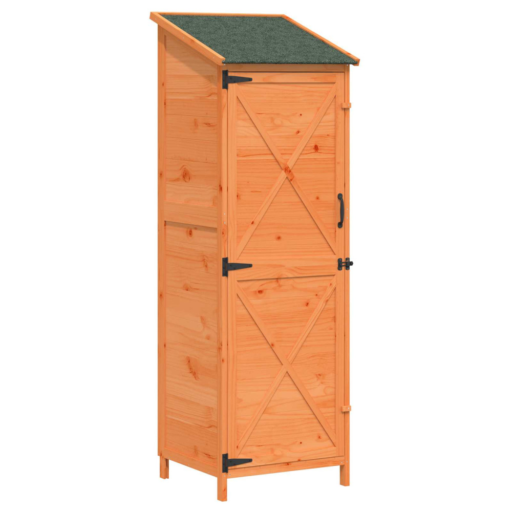 Produktbild för Trädgårdshus med tak Brun 59,5 x 56 x 176,5 cm Massivt Furu