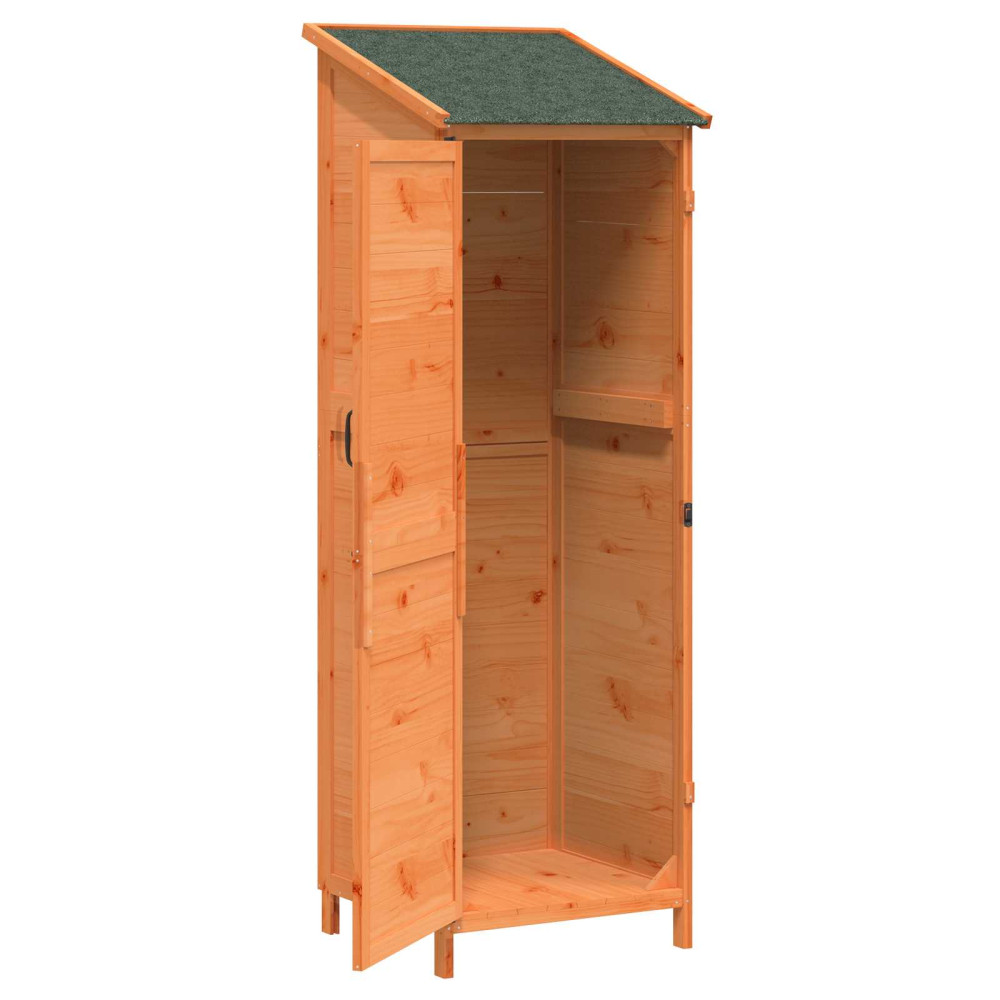 Produktbild för Trädgårdshus med tak Brun 59,5 x 56 x 176,5 cm Massivt Furu