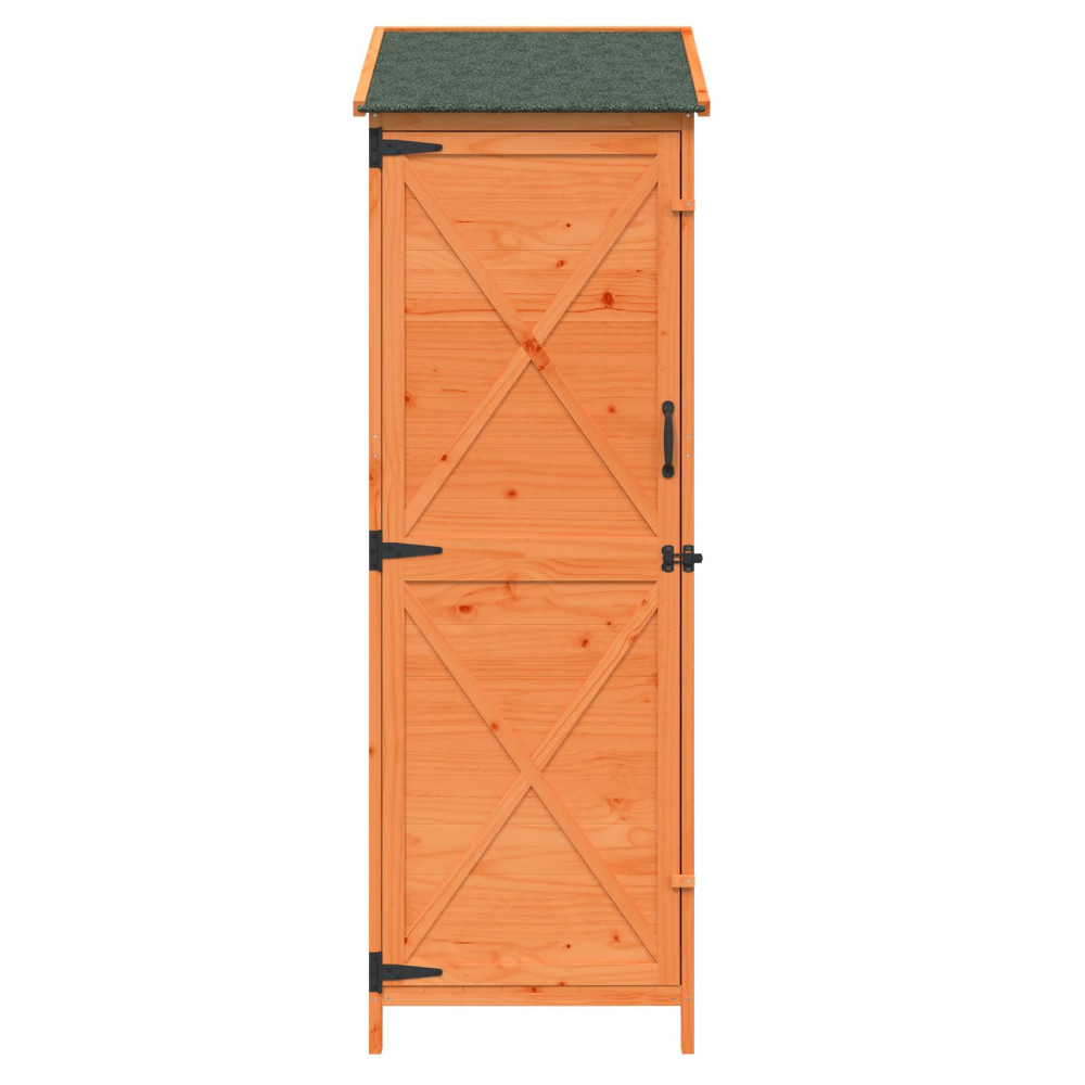 Produktbild för Trädgårdshus med tak Brun 59,5 x 56 x 176,5 cm Massivt Furu