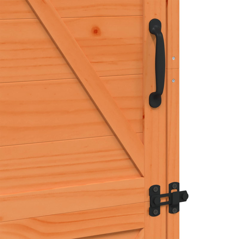 Produktbild för Trädgårdshus med tak Brun 59,5 x 56 x 176,5 cm Massivt Furu