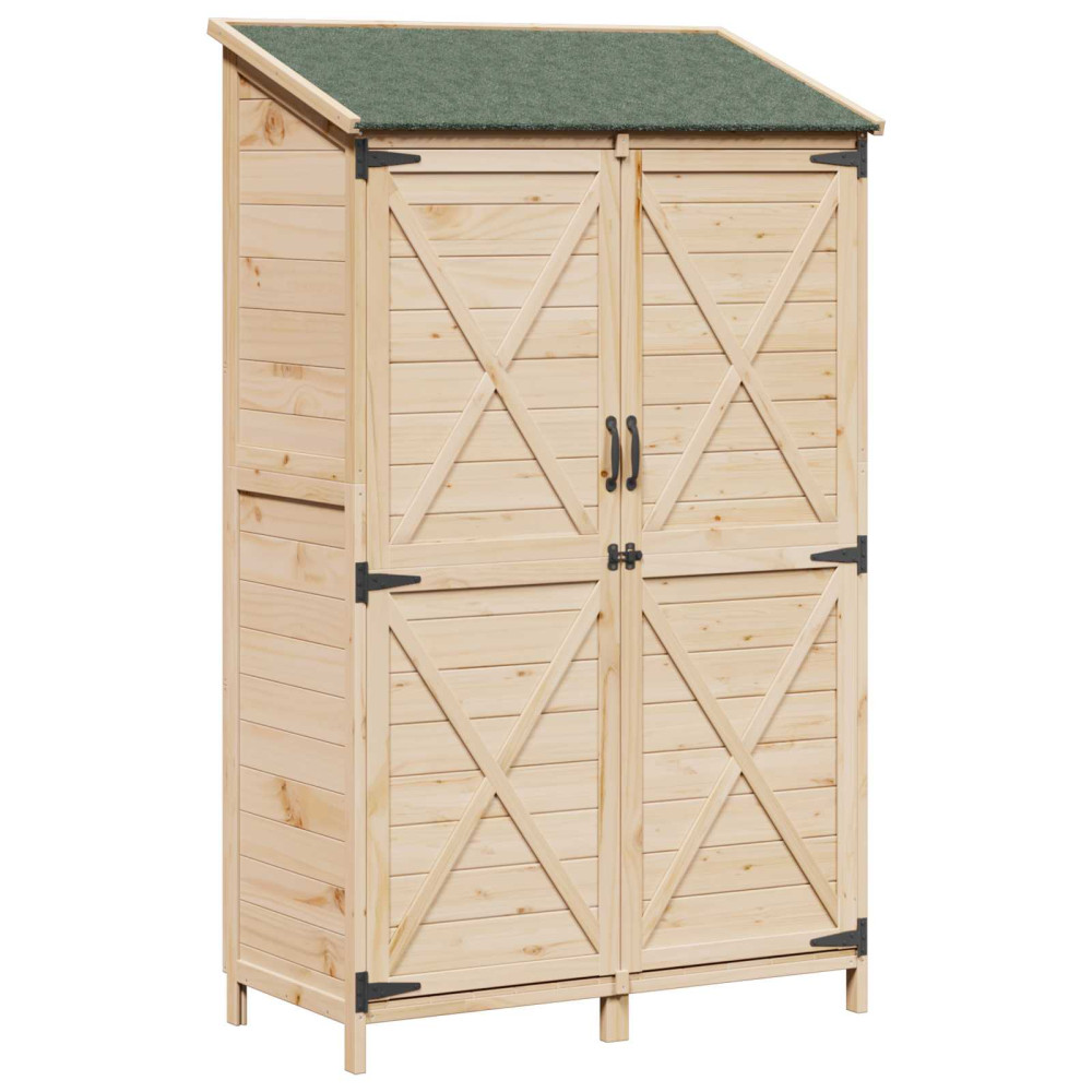 Produktbild för Trädgårdshus med tak Naturlig 106 x 56 x 176,5 cm Massivt Furu