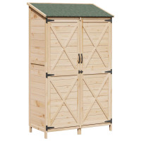 Produktbild för Trädgårdshus med tak Naturlig 106 x 56 x 176,5 cm Massivt Furu