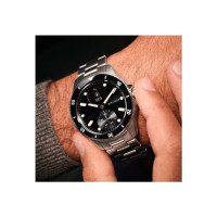 Produktbild för Withings ScanWatch Nova - rostfritt stål - smart klocka med hybridfunktion med Oyster Metal-armband - svart