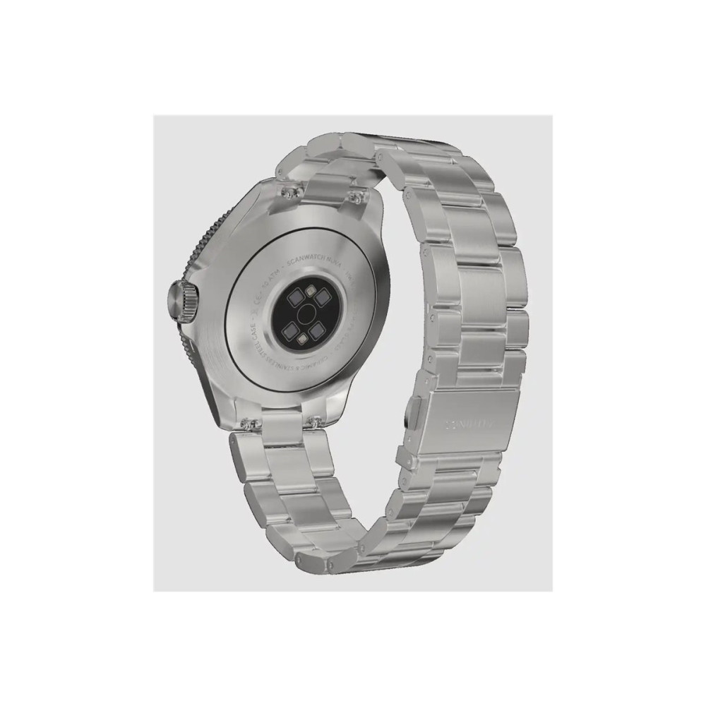 Produktbild för Withings ScanWatch Nova - rostfritt stål - smart klocka med hybridfunktion med Oyster Metal-armband - svart