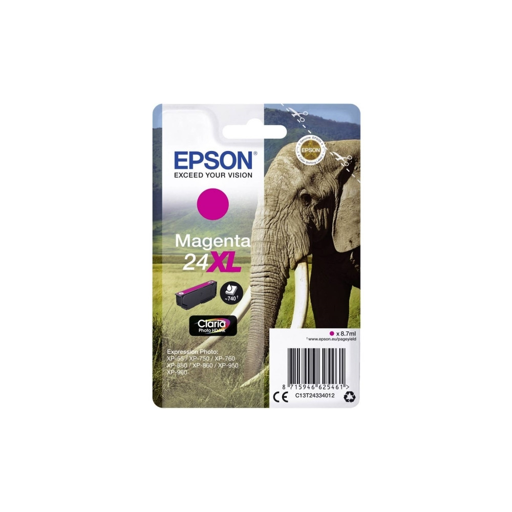 Produktbild för Epson 24XL - XL - magenta - original - bläckpatron
