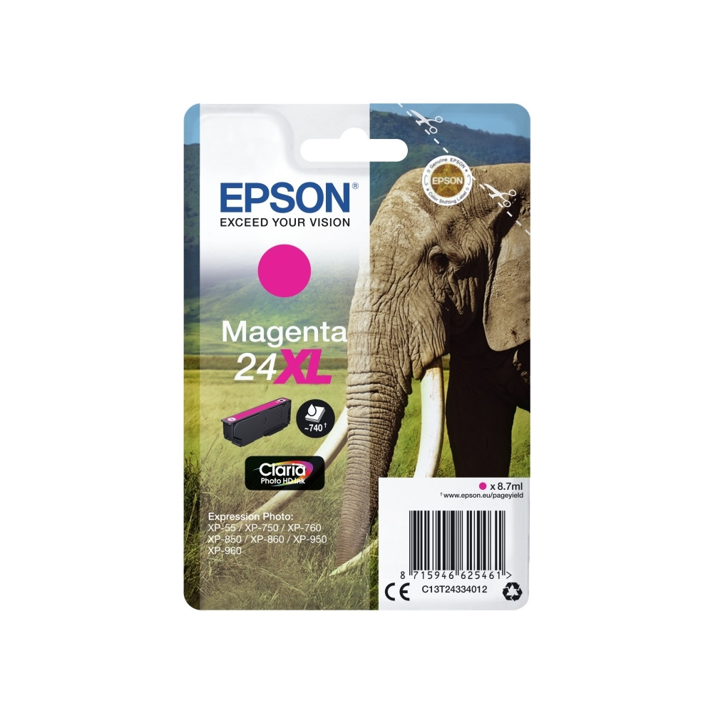Produktbild för Epson 24XL - XL - magenta - original - bläckpatron