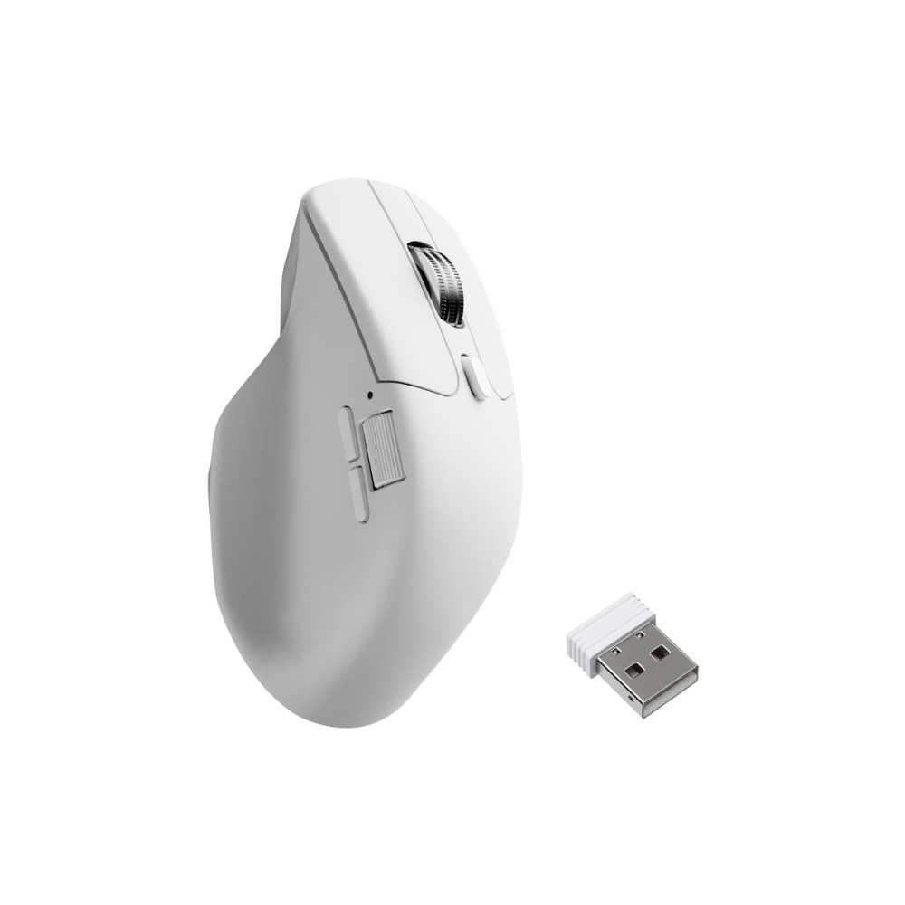 Produktbild för Keychron M6 - mus - 2.4 GHz, USB-C, Bluetooth 5.3 - vit