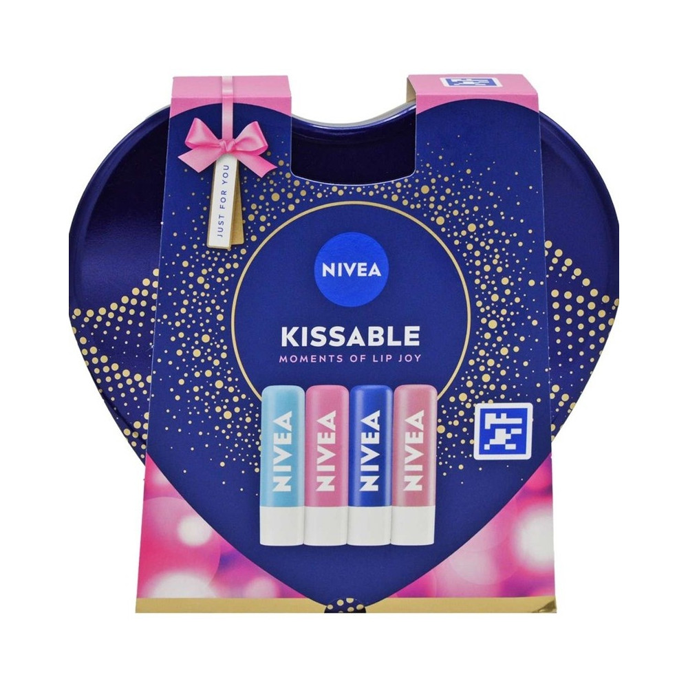 Produktbild för Giftset Nivea Kissable Moments Of Lip Joy 4pc