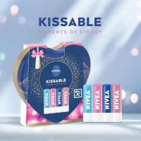 Produktbild för Giftset Nivea Kissable Moments Of Lip Joy 4pc