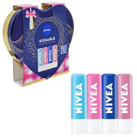 Produktbild för Giftset Nivea Kissable Moments Of Lip Joy 4pc