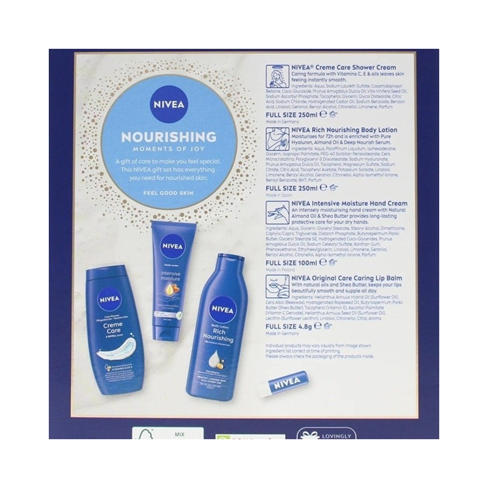 Produktbild för Giftset Nivea Nourishing Moments Of Joy 4pcs