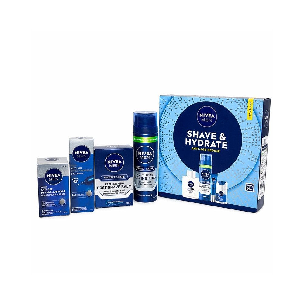 Produktbild för Giftset Nivea Men Shave & Hydrate 4pcs