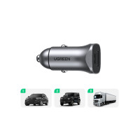 Produktbild för Ugreen billaddare UGREEN CD130, USB-A+PD 3.0, USB-C, QC3.0 3...