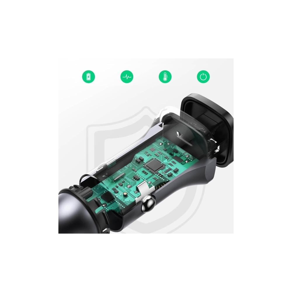Produktbild för Ugreen billaddare UGREEN CD130, USB-A+PD 3.0, USB-C, QC3.0 3...