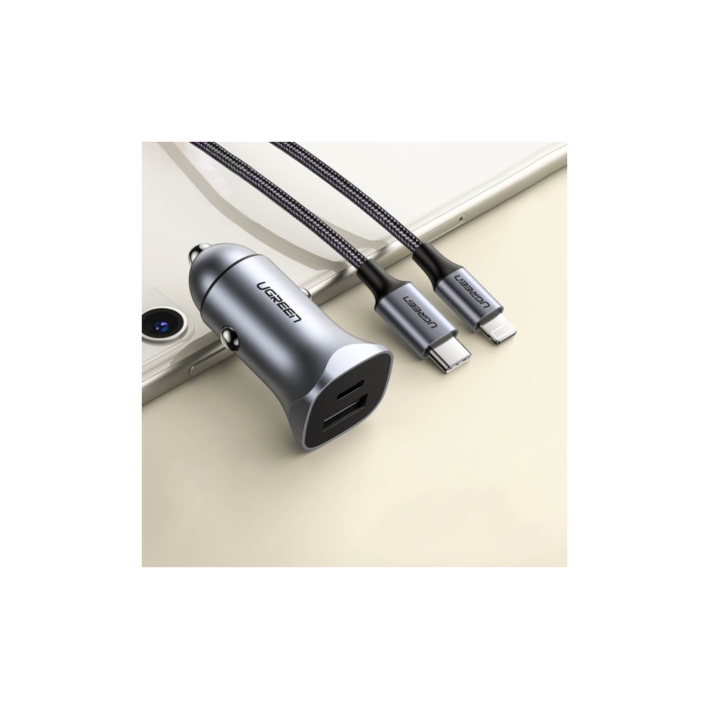 Produktbild för Ugreen billaddare UGREEN CD130, USB-A+PD 3.0, USB-C, QC3.0 3...