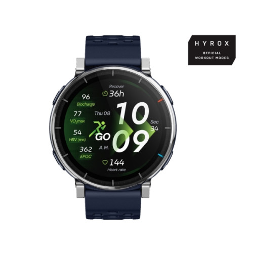 Amazfit Amazfit Active 3 Premium - rostfritt stål - smart klocka med rem - 4 GB - atlas blå
