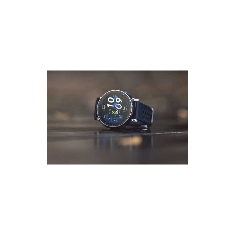 Produktbild för Amazfit Active 3 Premium - rostfritt stål - smart klocka med rem - 4 GB - atlas blå