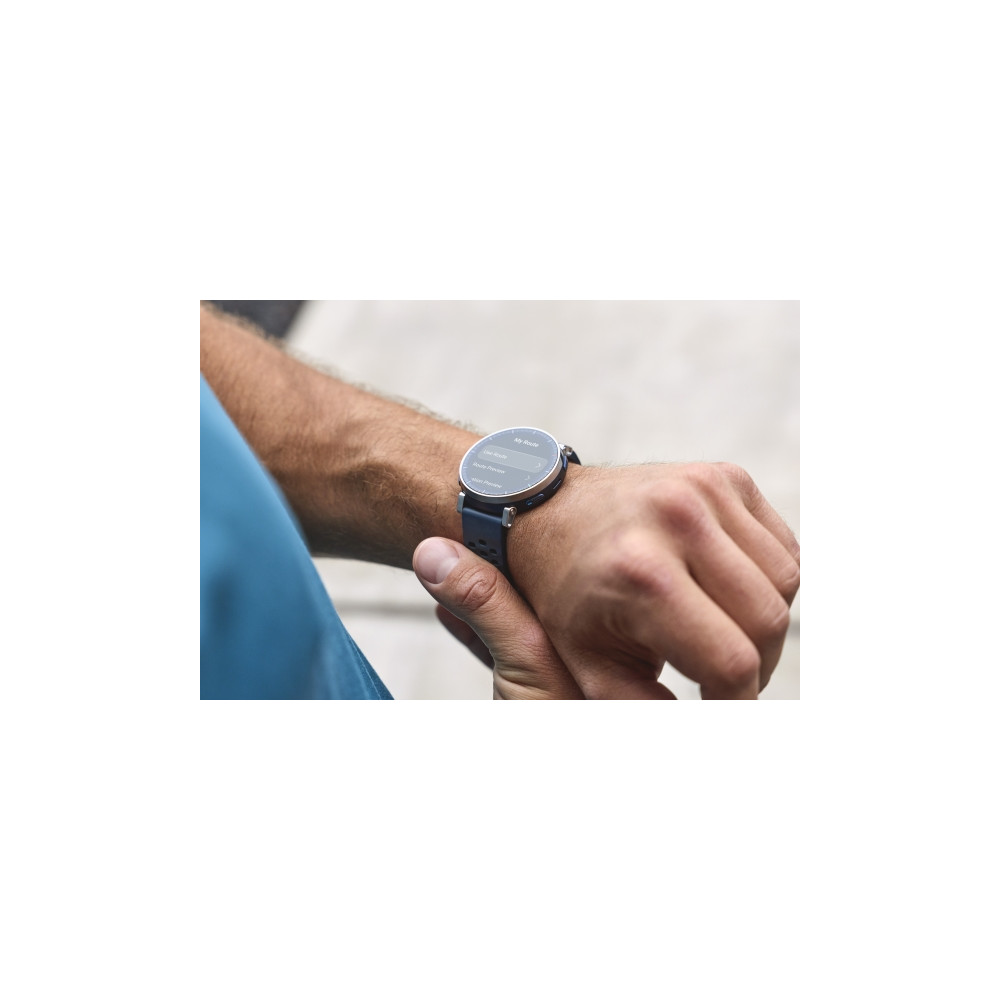 Produktbild för Amazfit Active 3 Premium - rostfritt stål - smart klocka med rem - 4 GB - atlas blå