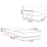 Produktbild för Fällbar Soffbed 75 x 63 x 45 cm Svart