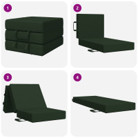 Produktbild för Fällbar Soffbed 75 x 63 x 45 cm Mörkgrön