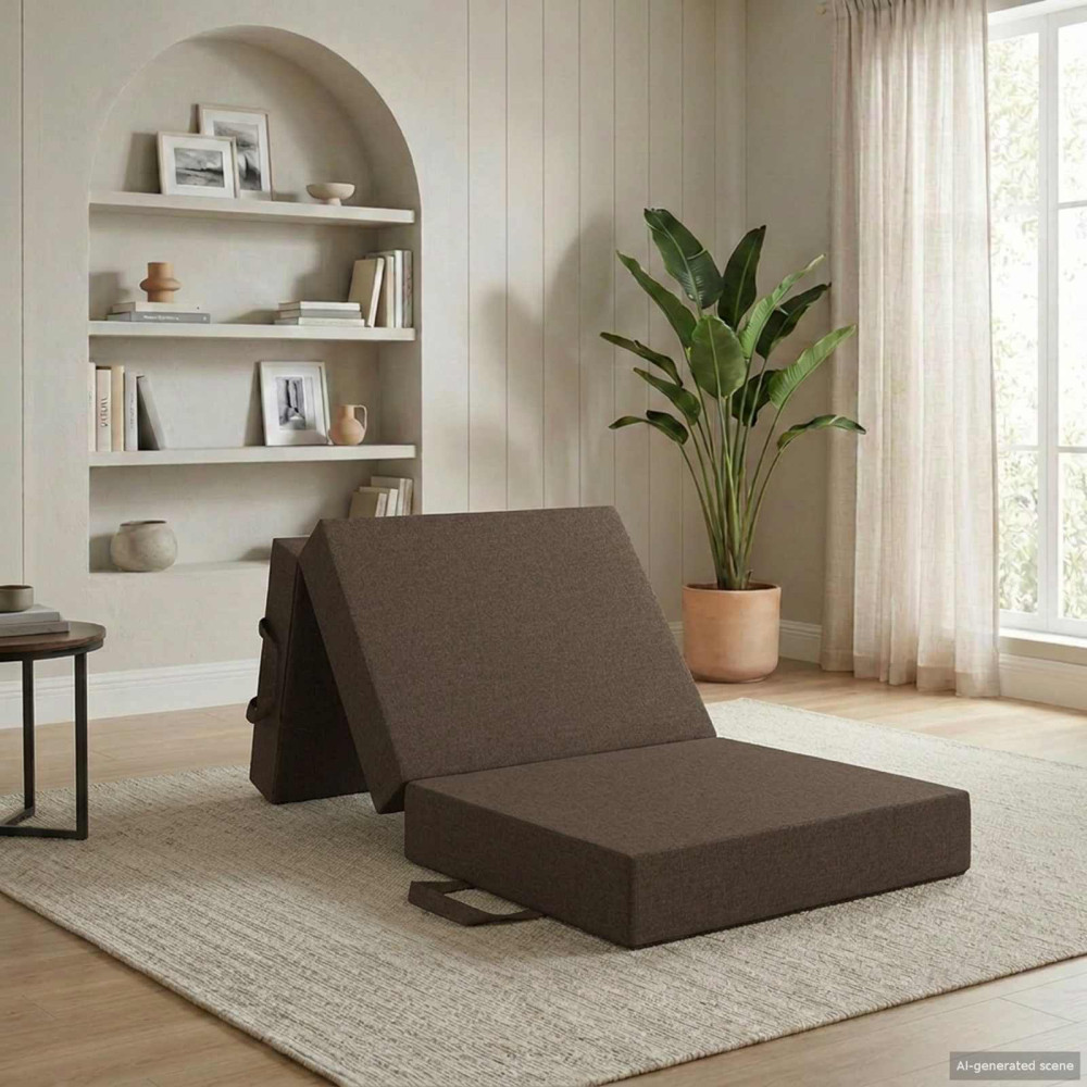 Produktbild för Fällbar Soffbed 75 x 63 x 45 cm Taupe