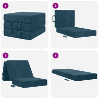 Produktbild för Fällbar Soffbed 75 x 63 x 45 cm Blå