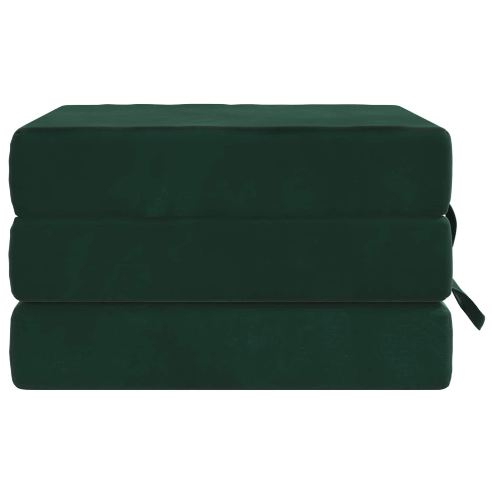 Produktbild för Fällbar Soffbed 75 x 63 x 45 cm Mörkgrön