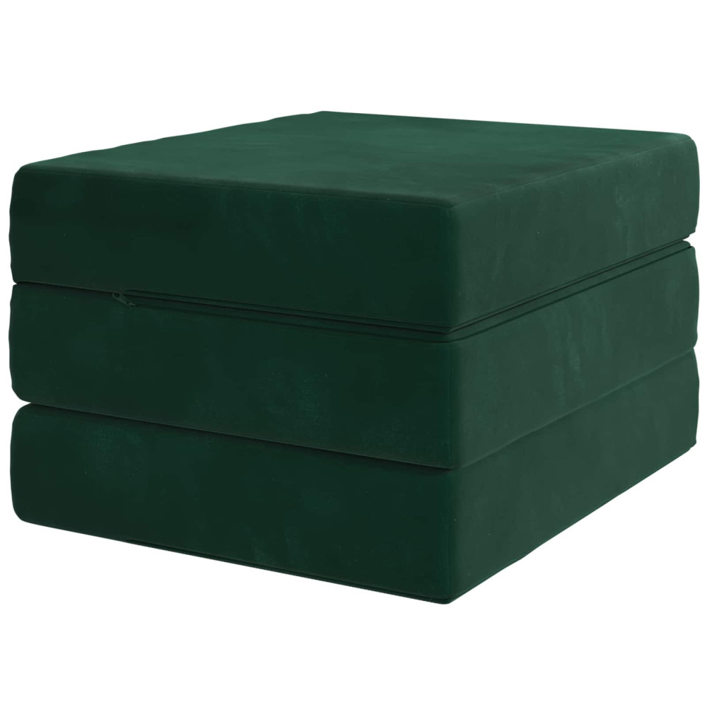 Produktbild för Fällbar Soffbed 75 x 63 x 45 cm Mörkgrön