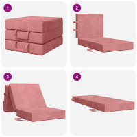 Produktbild för Fällbar Soffbed 75 x 63 x 45 cm Rosa