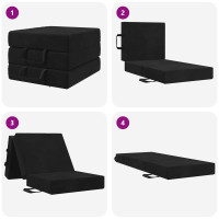 Produktbild för Fällbar Soffbed 75 x 63 x 45 cm Svart