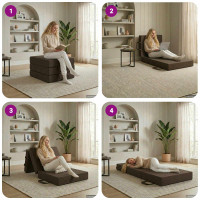 Produktbild för Fällbar Soffbed 90 x 63 x 45 cm Taupe