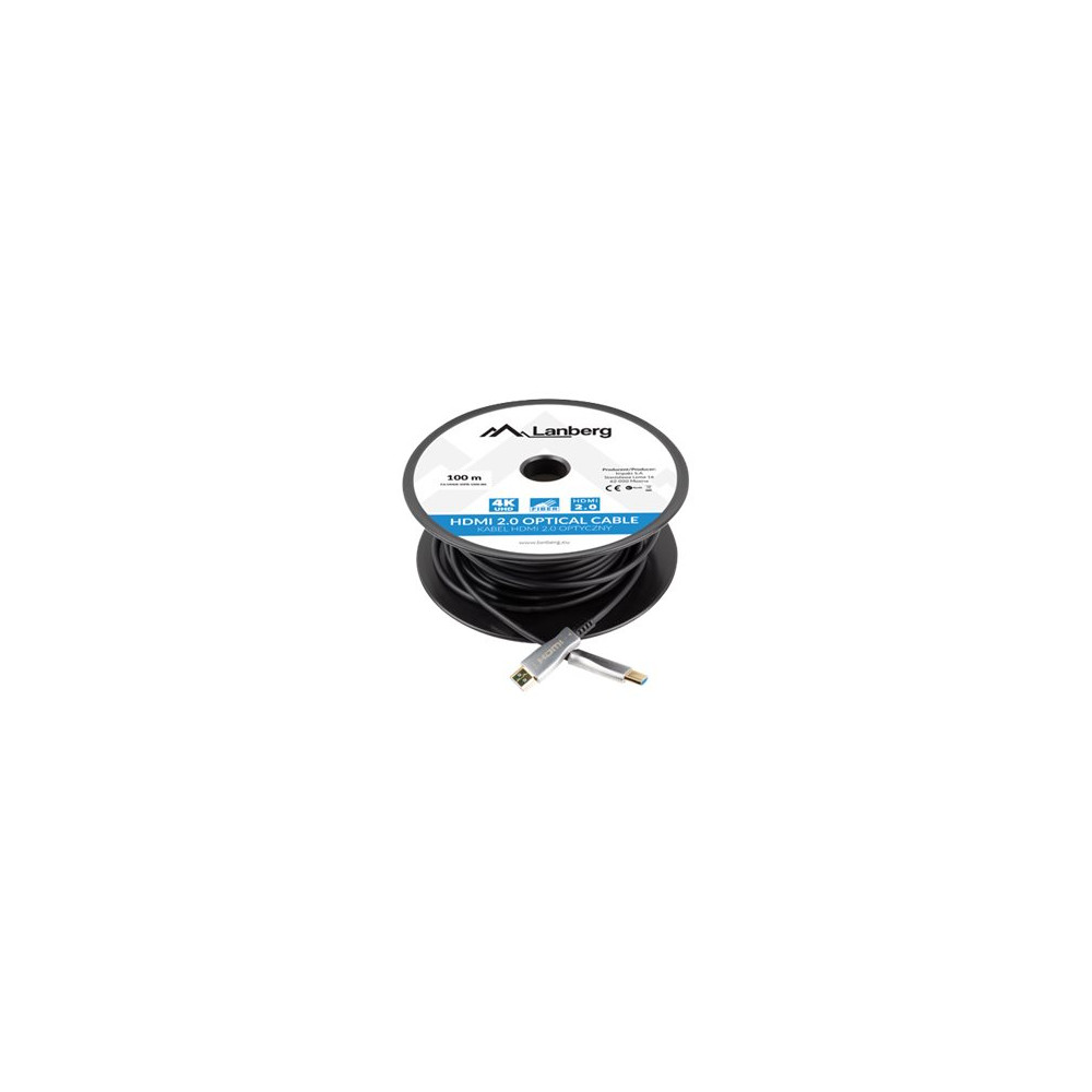 Produktbild för Lanberg HDMI-kabel med Ethernet - 100 m