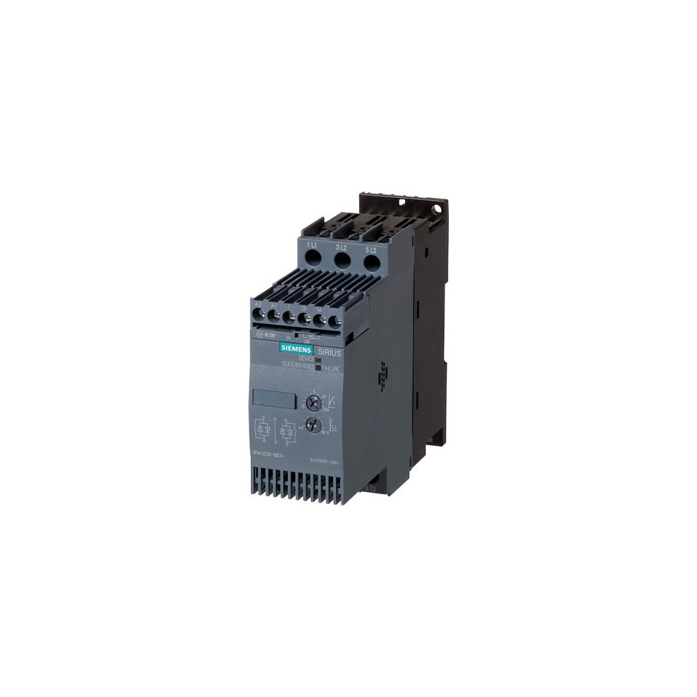 Produktbild för SIEMENS SIRIUS mjukstart 32A, 200-480V AC, 15kW, styrspännin...
