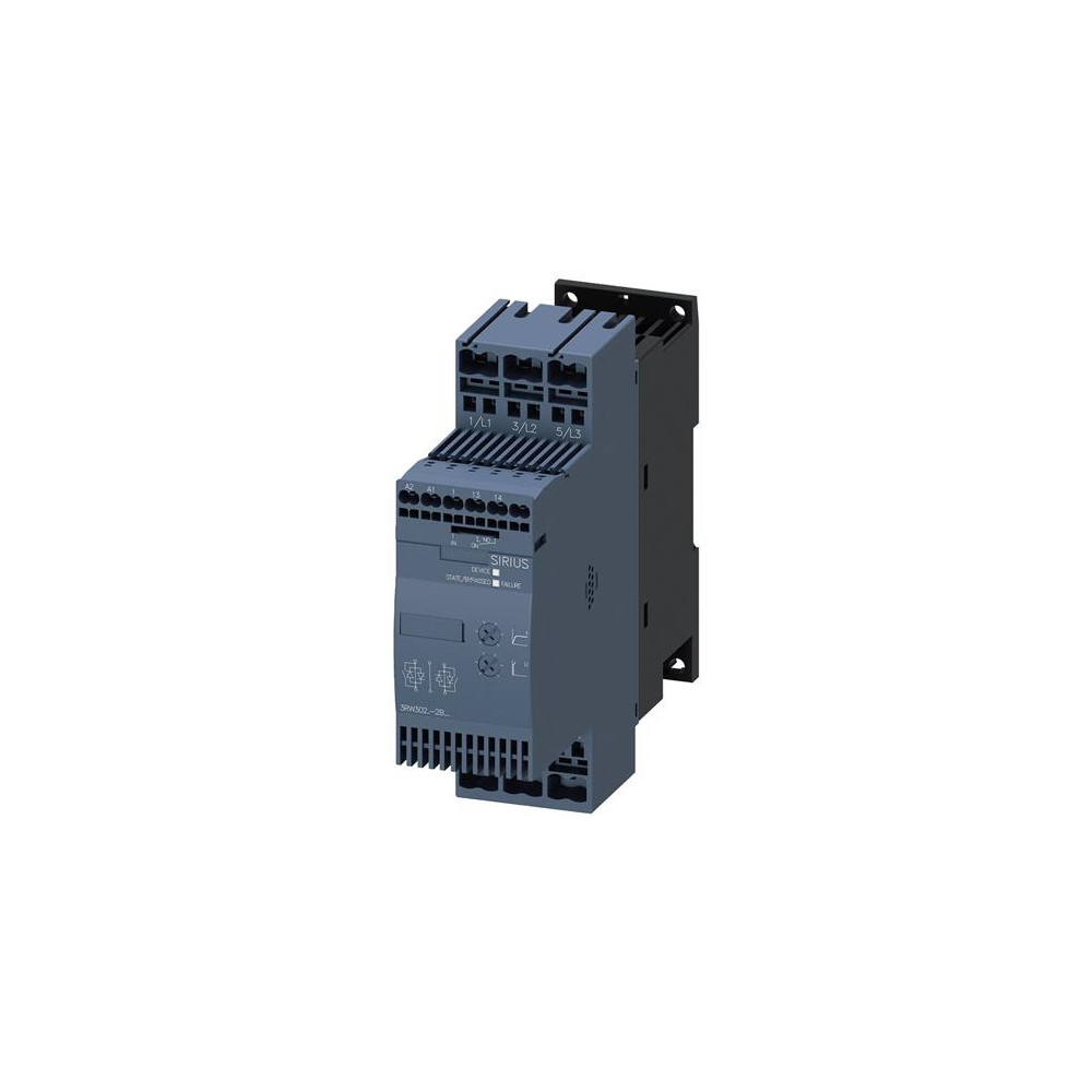 Produktbild för SIEMENS SIRIUS mjukstart 32A, 200-480V AC, 15kW, styrspännin...