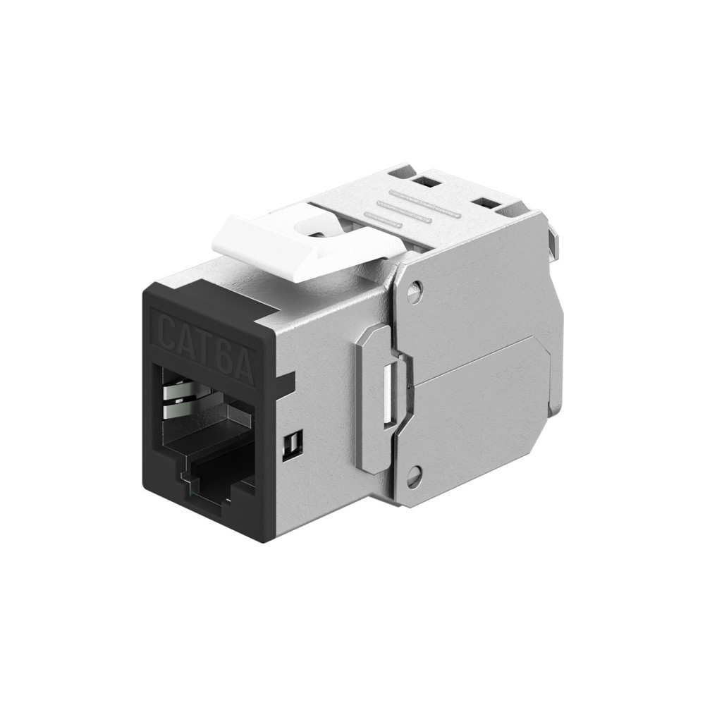 Produktbild för Goobay Keystone-modul RJ45 CAT 6A, STP, smal, svart