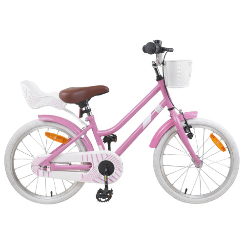 vidaXL Barncykel 18 Tum för 5-7 år gamla Ljusrosa