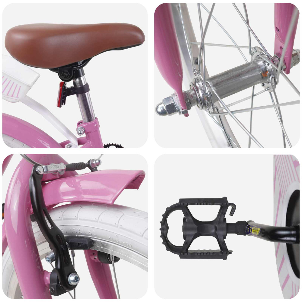 Produktbild för Barncykel 18 Tum för 5-7 år gamla Ljusrosa